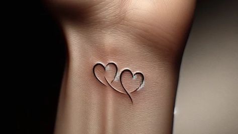 25+ Mom of Two Tattoo Ideas | shoestring baby Beautiful Tiny Tattoos, Pretty Heart Tattoos For Women, Tattoo On Thumb For Women, Tiny Tatooes Ideas Hand, Tiny Tattoo Drawings, Moms Signature Tattoo, Heart Cluster Tattoo, Let Them Wrist Tattoo, Goddaughter Tattoo Ideas