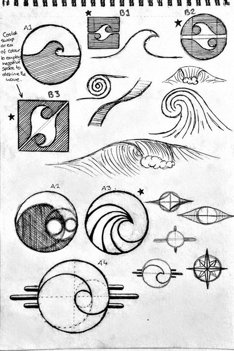 Free Logo Maker | Create Your Logo in 5 Minutes - Fiverr A Wave logo design I decided to develop from a series of preliminary sketches. The Best Logo Design, Logo Illustration Design Ideas, Sketch Logo Design, Logo Shapes Design, Graphic Design Sketches, Geometric Logo Design Ideas, Wave Logo Design Ideas, Logo Concept Ideas, Art Club Logo