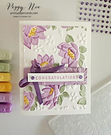 Stampin Pretty, Spring Cards, Embossed Cards, Stamping Up Cards, Embossing Folders, Congratulations Card, Floral Cards, Stamping Up, Embossing Folder