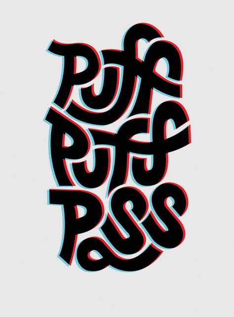 Best Typography, Lettering Inspiration, Types Of Lettering, Puff And Pass, Typography Letters, 로고 디자인, Fonts Design, Typography Design, Hand Lettering