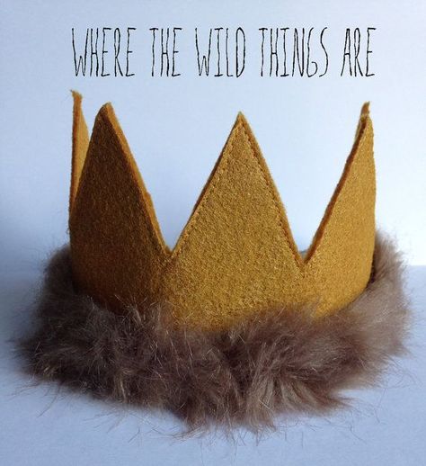 Wild Things Party, Crown Dress, Couronne Diy, Wild Rumpus, Ribbon Collar, Felt Crown, Wild One Birthday Party, Kids Dress Up, Birthday Crown