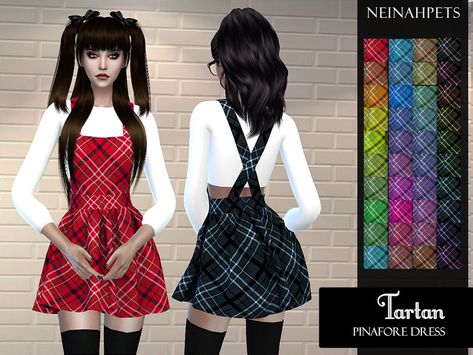 A short tartan pinafore dress for a cute look or a nice school uniform. Found in TSR Category 'Sims 4 Female Everyday' Galaxy Hoodie, Hoodie Roblox, Sims 4 Decades Challenge, Gucci Jacket, Pinafore Dress, Sims 4 Game, Sims Resource, Sims 4 Clothing, Halter Formal Dress