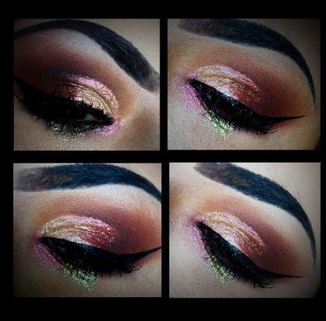 Red and rose gold cut crease eyeshadow. I used my Anastasia Beverly Hills modern renaissance pallet for the eyeshadow and urban decay liquid moondust and Stila magnificent metals. Jaidyn Brianne. Gold Cut Crease, Cut Crease Eyeshadow, Moon Dust, Lip Swatches, Cut Crease, Anastasia Beverly Hills, Artistry Makeup, Pink Color, Hair Stylist