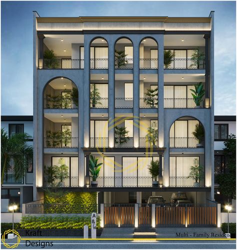 4storey Building Elevation, European Elevation Designs, European Apartment Building, 10 Feet Front Elevation, 4 Floor Building Design, Hotel Front Elevation Design, Hotel Front Elevation, Apartment Elevation Design Modern, Residential Building Elevation Design