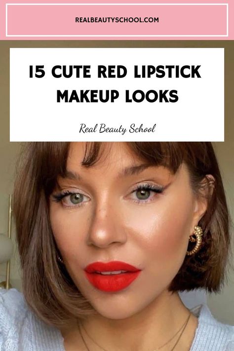 woman wearing red lips Eye Makeup With Red Lipstick, Red Lipstick Makeup Tutorial, Lipstick Makeup Looks, Makeup With Red Lipstick, Red Lipstick Tips, Brown Eyes Blonde, Lipstick Tips, Subtle Aesthetic, Blonde Hair Black Women