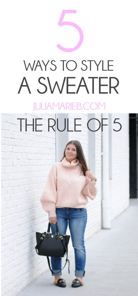 5 Ways to Wear a Sweater How To Dress Up A Sweater And Jeans, How To Wear Baggy Sweaters, How To Wear Long Sweaters, Sweaters For Big Busted Women, How To Wear Sweaters, How To Wear A Sweater, How To Wear Oversized Sweaters, Bulky Sweater Outfit, How To Crop A Sweater