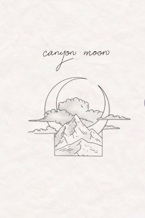 Western Moon Tattoo, Canyon Moon Tattoo, Sticker Sleeve, Canyon Moon, Tattoo Idea, Moon Tattoo, Tiny Tattoos, Tatting, Tattoo Ideas