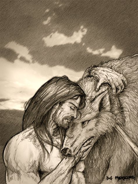 Tyr and Fenrir by Meredyth.deviantart.com on @deviantART Tyr And Fenrir, North Mythology, Fenrir Tattoo, Norse Legend, World Mythology, Germanic Tribes, Norse Myth, Viking Life, Norse Pagan