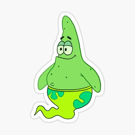 Patrick Sticker, Piskel Art, Bff Gifts Diy, Green Characters, Bubble Stickers, Tumblr Stickers, Disney Sticker, Halloween Tattoos, Cartoon Stickers