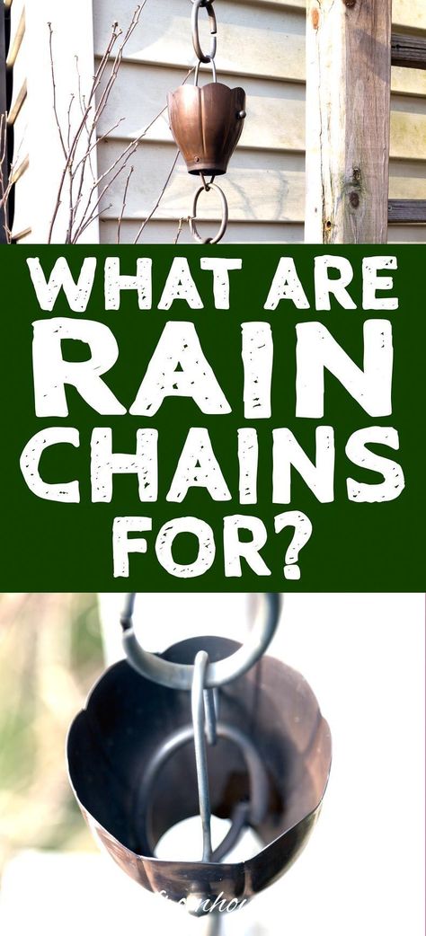 These copper rain chain ideas are GREAT! I love all the pictures showing what they look like on houses and how to install them on the gutter. #fromhousetohome #gardeningtips #gardenart #gardenideas #curbappeal #rainchains #gardeningtipsandplants #gardening Tin Can Rain Chain Diy, Rain Chain Ideas, Rain Chain Installation, Gardening Therapy, Rain Chain Garden, Copper Rain Chain, Garden Design Diy, Garden Walkways, Copper Rain Chains