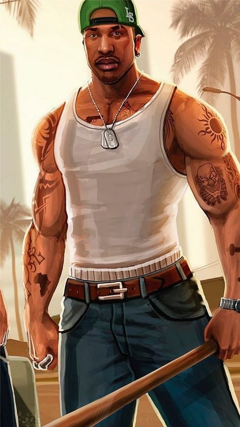 Grand Theft Auto Artwork, Carl Johnson, Gangster Style, Gta San Andreas, Swag Cartoon, Marvel Captain America, Rockstar Games, Graffiti Drawing, Cool Wallpapers Art