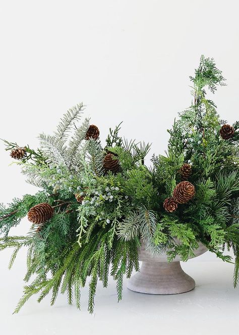 Soft Touch Pine Branch | Artificial Winter Greenery | Afloral.com Winter Flower Arrangements, Holiday Floral Arrangements, Winter Floral Arrangements, Winter Arrangements, Norfolk Pine, Winter Centerpieces, Christmas Bouquet, Christmas Flower Arrangements, Holiday Greenery