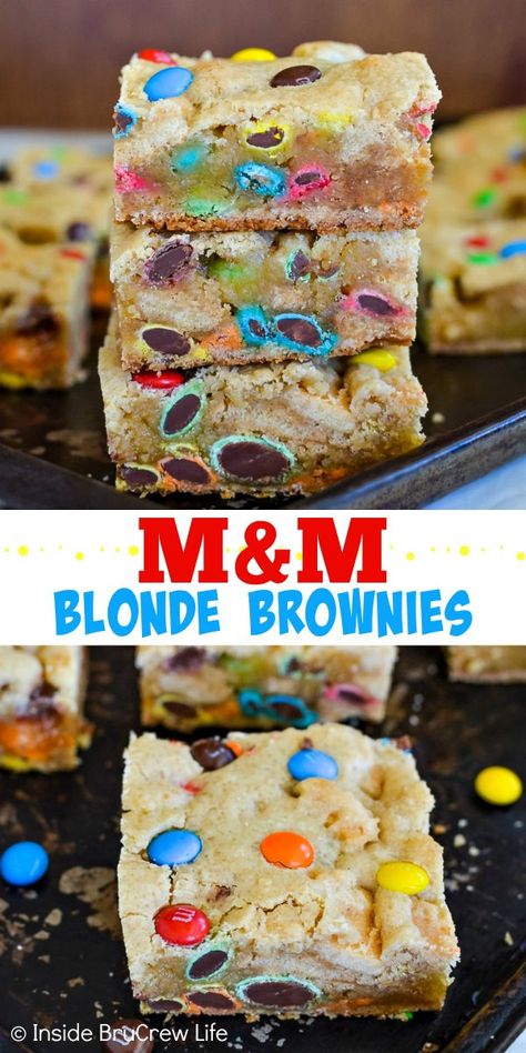 Chewy Cookie Bars, Blonde Brownie Recipe, Bake Sale Treats, Blonde Brownies, Bake Sale Recipes, Chewy Candy, Oreo Dessert, After School Snacks, School Snacks