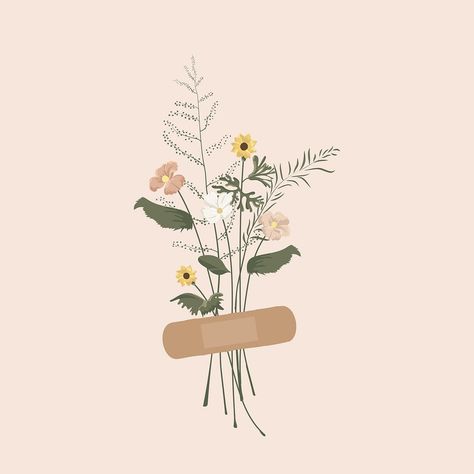 Therapy Illustration, Mental Health Artwork, Healing Artwork, Health Illustration, Healing Flowers, Newborn Schedule, Mental Healing, Health Images, Health Icon