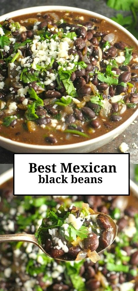 Mexican Black Beans, Black Bean Recipes, Fig Recipes, American Recipes, Vegetable Side, Food Heaven, Mexican Food Recipes Authentic, Side Recipes, Veggie Dishes