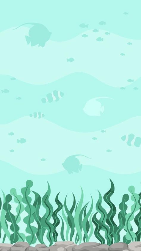 Underwater scene with fishes and seaweed. Marine life vector design template. Backgrounds with copy space for text for banners, social media stories Design Template Backgrounds, Under The Sea Wallpaper, Underwater Design, Under The Sea Background, Background Sea, Underwater Wallpaper, Underwater Background, Sea Background, Ocean Backgrounds