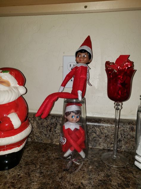 Double Trouble Elf On The Shelf, Elf On The Shelf Boy And Girl, Girl And Boy Elf On The Shelf Ideas, Double Trouble Elf On The Shelf Ideas, Elf Ideas For 2 Elves, Double Elf On The Shelf Ideas, Easy Elf On The Shelf, Easy Elf, Awesome Elf On The Shelf Ideas