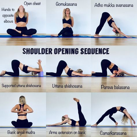 Shoulder Opening Yoga, Stiff Neck Stretches, Mermaid Pose Yoga, Stretches Yoga, Yoga Shoulder, Hard Yoga Poses, Yoga Goals, Yoga Teacher Resources, Yoga Flow Sequence