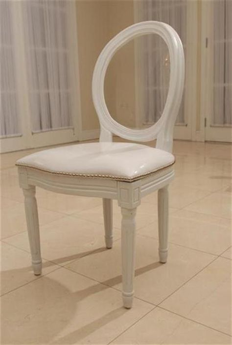 white louis chair with clear back - Google Search Clear Chairs, Louis Chairs, Chair Cover, Slipper Chair, Accent Chairs, Dining Chairs, White, Furniture, Home Decor