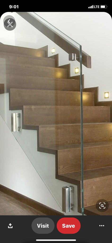 Glass Rails Stairs, Glass Stair Handrail, Glass Staircase Railing Modern, Glass Handrails For Stairs, Stairs Glass Railing Design, Staircase Glass Railing Design, Stairs With Glass Railing, Handrails For Stairs, Glass Stairs Design