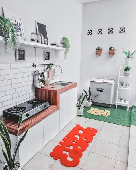 Dapur Kotor, Outdoor Laundry Rooms, Outdoor Laundry, Tiny Kitchen Design, Kitchen Design Small Space, Kitchen Interior Design Decor, Kitchen Interior Design, Interior Design Decor, Tiny Kitchen