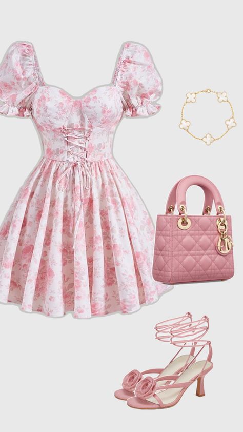 barbie girl pink dior versace outfit dress pink summer Kids Outfits Daughters, Colour Combinations Fashion, Cute Dress Outfits, Quick Outfits, Princess Outfits, Kpop Fashion Outfits, Set Outfit, Girly Fashion, Cosplay Outfits