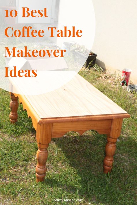 Redoing A Coffee Table, Painted Wood Coffee Table Ideas, Coffee Table Refurbished Diy Projects, Painted Coffee Tables Ideas, Repurposed Furniture Coffee Tables, Farmhouse Coffee Table Ideas, Diy Painting Coffee Table, Diy Old Table Makeover, Chalk Paint Table Top Ideas