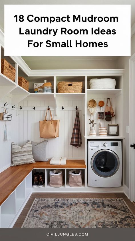 Transform your small spaces with these 13 functional mudroom laundry room ideas. Discover space-saving tips, stylish organization hacks, and creative layouts to make your mudroom and laundry room more efficient and visually appealing. Living Room Decor Ideas Cozy, Laundry Room Decorating Ideas, Room Decor Ideas Cozy, Cozy Living Room Decor Ideas, Mudroom Laundry Room Ideas, Laundry Room Decorating, Functional Mudroom, Laundry Room/mudroom, Cozy Living Room Decor