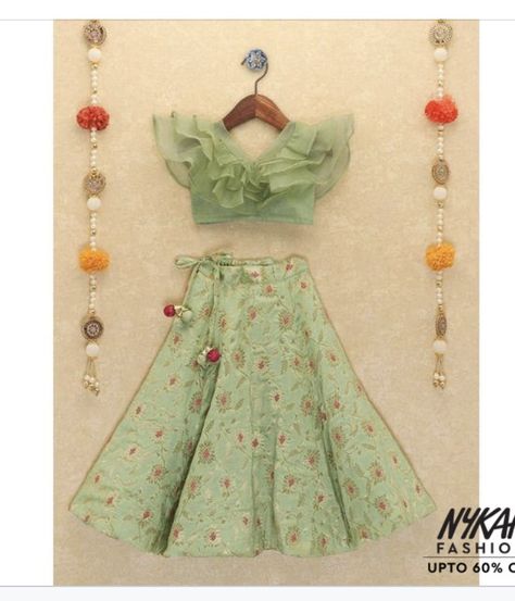 Green Floral Lehenga, Pattu Pavada, Lehanga For Kids, Kid Birthday Outfits, Girls Frocks, Diwali Dresses, Ghaghra Choli, Nykaa Fashion, Kids Ethnic Wear