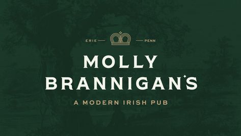 Modern Irish Pub, 1800s Design, Pub Branding, Pub Logo, Erie Pennsylvania, Irish Bar, English Pub, Irish Folklore, Irish Spring