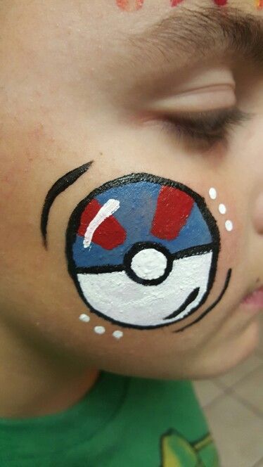 Ultra ball pokeball Facepaint! Might just do everyone of them. Pokeball Face Paint, Pokemon Face Paint, Pokemon Facepaint, Ultra Ball, Pokemon Faces, Pokemon Ball, Kids Face Paint, Face Painting Designs, Painting Videos