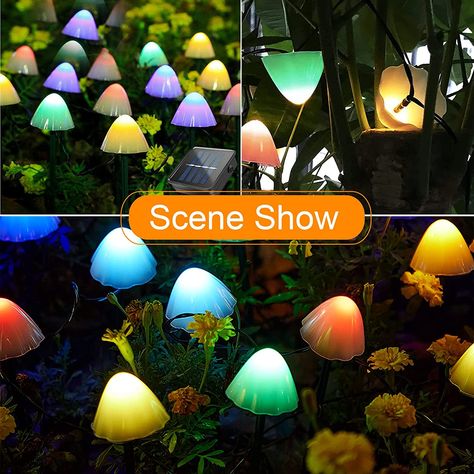 12 LED Outdoor Solar Garden Lights, 8 Modes Mini Solar Mushroom Lights, Christmas Waterproof Decorative Pathway Landscape for Yard Patio Party Wedding Festival Decoration (Warmcolor) - - Amazon.com Mushroom Lamps, Mushroom Garden, Bright Lamp, Modern Industrial Decor, Mushroom Lights, Lawn Lights, Popular Decor, Eco Friendly Decor, Organic Decor