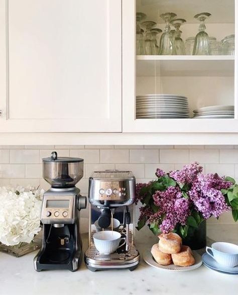 Breville Bambino Plus, Breville Bambino, Feminine Interior Design, Kitchen Confidential, My Daily Life, Coffee Nook, Keep Talking, About Coffee, Apartment Kitchen