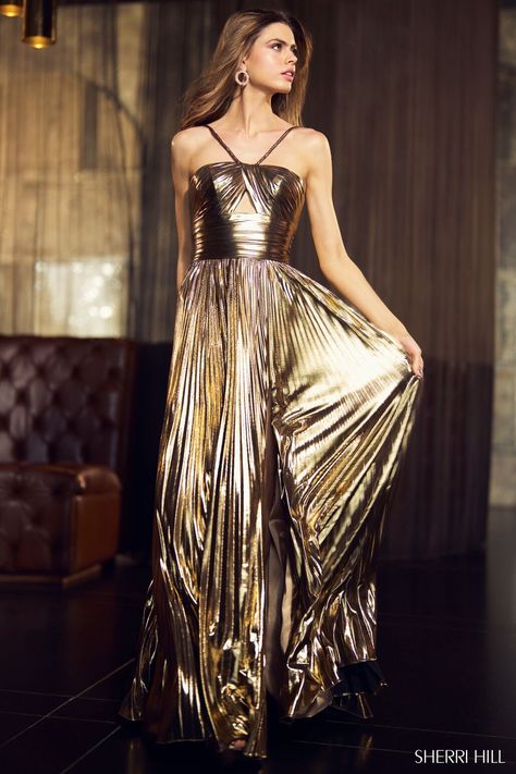 Metallic gold dress