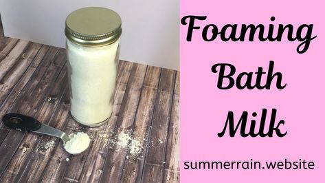 I am going to keep that spa vibe going with this foaming bath milk recipe. It has buttermilk powder and colloidal oatmeal in it and is topped off with an Oatmeal Milk and Honey fragrance. Just adding a few scoops of foaming bath milk into your water, when running your bath water, and see for yourself how relaxing and soothing it really is. Diy Bubble Bar, Milk Video, Bath Tea Recipe, Buttermilk Powder, Milk Bath Recipe, Honey Fragrance, Homemade Lotions, Bath Soak Recipe, Diy Oatmeal