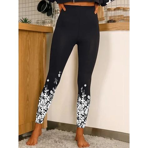 Season:Summer,Spring,Fall; Fabric:Polyester,Spandex; Look After Me:Washable,Wet and Dry; Gender:Women's; Activity:Gym Workout,Fitness,Running,Pilates,Yoga; Clothing Type:Leggings,Tights; Elasticity:Stretchy; Occasion:Athleisure,Athletic; Fit Type:Skinny; Function:Butt Lift,Soft,Breathable,Quick Dry,Tummy Control; Waistline:High Waist; Pattern:Floral; Sports Clothing Sub Category:Yoga Leggings; Listing Date:12/29/2021; Hip:; Special selected products:Clearance; Outseam:null; Waist:null Designer Tights, High Waist Sports Leggings, Designer Leggings, Work Pants Women, Slacks For Women, Casual Sportswear, Printed Trousers, Leggings Casual, Stretch Leggings