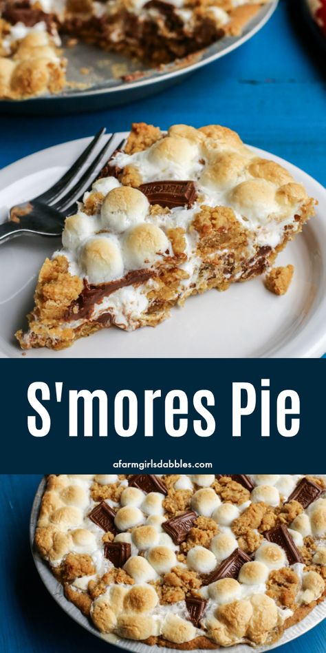 Chocolate Marshmallow Pie, Marshmallow Pie, Dessert Thanksgiving, Chocolate Smores, Smores Pie, Nutella Pancakes, Marshmallow Cake, Smores Dessert, Smore Recipes