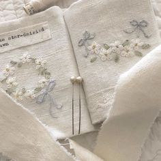 Baby Dress Embroidery, Embroidery Wall Art, Diy Embroidery Patterns, Embroidery Tutorial, Needlework Embroidery, Cute Embroidery, Needle Case, 자수 디자인, Silk Ribbon Embroidery