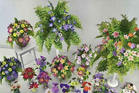 Mod The Sims - Sweet Bouquet Set Sims 4 Bouquet Cc, Sims 4 Cc Flowers, The Sims 4 Pack, House Flipper, Potted Ferns, Flower Bouquet Vase, Screen Plants, Large Flower Arrangements, Vase Collection