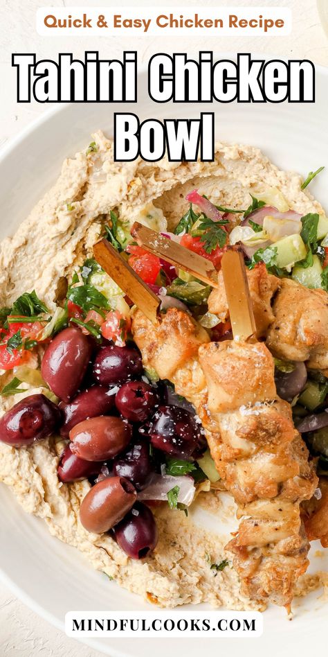 Tahini Marinade, Tahini Chicken Recipe, Tahini Chicken, Hummus Chicken, Juicy Grilled Chicken, Mediterranean Recipes Healthy, Chicken Recipes Easy Quick, Chicken Bowl Recipe, Gluten Free Chicken Recipes