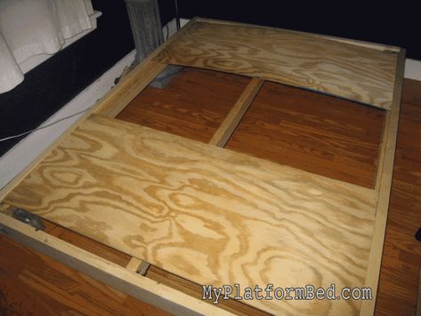 Install Castors, Cut Plywood, Tighten and Enjoy! Plywood Platform Bed, Platform Bed Diy, Build A Platform Bed, Pallet Bed Frames, Platform Deck, Diy Platform Bed, Pallet Beds, Bed Platform, Pallet Bed