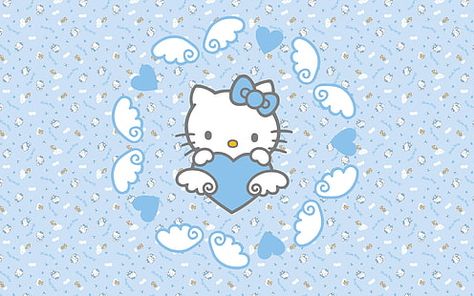 Hello Kitty Pc Wallpaper, Hello Kitty Laptop, Hello Kitty Wallpapers, Blue Hello Kitty, Wallpapers Blue, Hello Wallpaper, 헬로키티 배경화면, November Wallpaper, Hello Cute