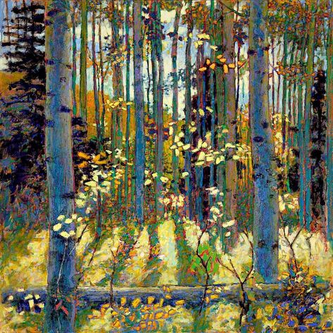 Francisco Ribeiro on Twitter: "Aspen Wood. Rick Stevens… " Rick Stevens Art, Rick Stevens, Abstract Landscape Art, Tree Paintings, Rick Steves, Glow Oil, Woodland Art, Abstract Art Landscape, Abstract Oil