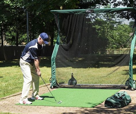 Personal Golf Driving Range Backyard Driving Range, Backyard Golf, Golf Hitting Net, Golf Practice Net, Golf Driving Range, Golf Net, Golf Diy, Golf Green, Golf Art