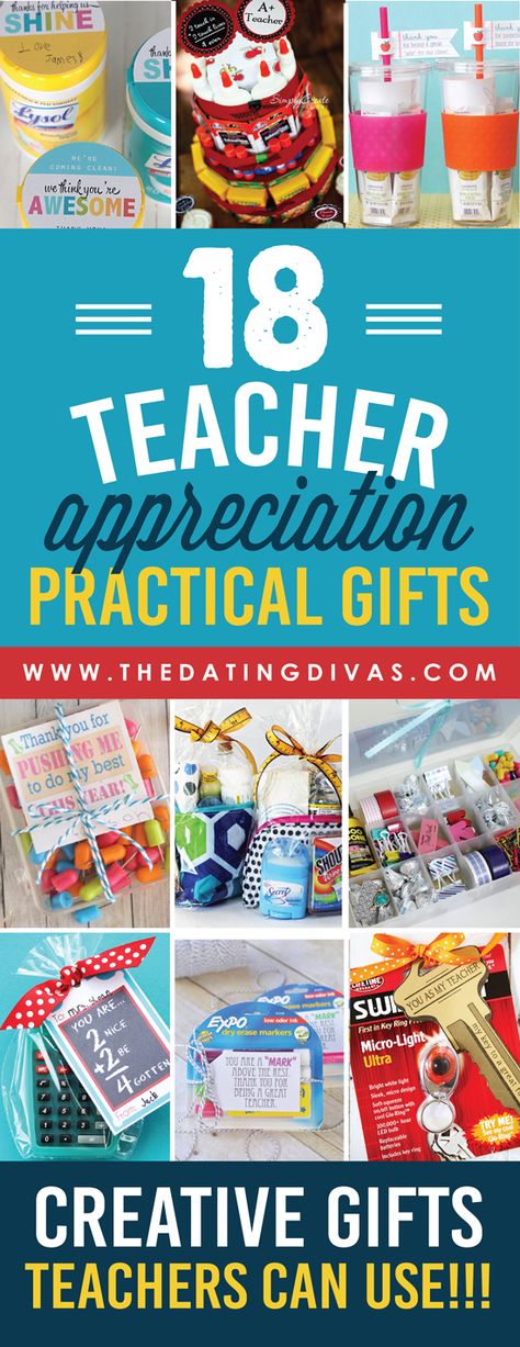 Practical Teacher Appreciation Gifts- fun gift ideas that teachers will actually USE!!! www.TheDatingDivas.com Free Teacher Appreciation Printables, Teacher Appreciation Ideas, Gift Ideas For Teachers, Teacher Treats, Ideas For Teachers, Appreciation Ideas, Teachers Diy, Teachers Gifts, The Dating Divas