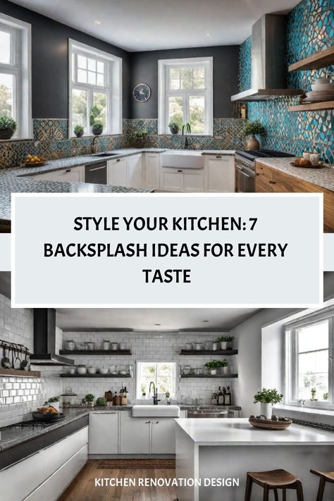 Discover 7 stunning backsplash ideas that will elevate your kitchen's style and complement any taste. From classic subway tiles to bold statement patterns, these inspiring designs will help you create a kitchen that reflects your personality and enhances your cooking experience. Explore more timeless kitchen design trends in our comprehensive guide 10 Timeless Kitchen Design Trends: Creating a Space You'll Love for Years and transform your kitchen into a space you'll adore for years to come. Kitchen To The Ceiling, Glass Mosaic Tile Backsplash, Backsplash Trends, Kitchen Backsplash Trends, Stone Tile Backsplash, Timeless Kitchen Design, Kitchen Renovation Design, Stainless Steel Backsplash, Steel Backsplash