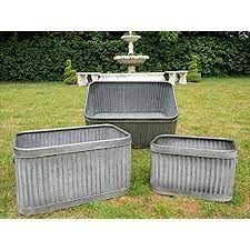 Water Trough Planter, Metal Trough Planter, Metal Trough, Garden Troughs, Trough Planter, Galvanized Planters, Rectangle Planters, Galvanized Tub, Outside Garden