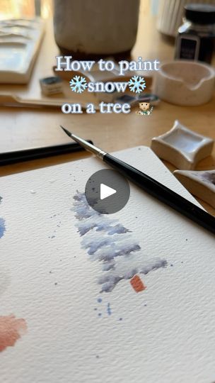 5.2K views · 66 reactions | This is just one way to paint ❄️snow❄️ with watercolor 🧑🏼‍🎨 You see, the thing about watercolor is that you don’t really PAINT white things (unless you’re using something like gouache on top of it — which is great). Instead, you kind of… carve out white subjects by painting the shadows and subjects around them. It’s called negative space! So, you could paint snow with white gouache after you paint a tree. (I do all the time! It’s fun!) Or, you could be a sneaky carver and paint the shadows instead, leaving behind lots of white space on the paper to trick your eyes into thinking it’s snow 😘 Either way you do it, you’re a real artist! And what you made is real art! Yay you! Happy painting ✨ 🎨: @rubymountainpaintco Mixing pan: @sylvanclayworks 📒: @wond Snow In Watercolor, Painting Snow On Trees, Painting Snow With Watercolors, Magic Salt And Watercolor Snowflake, Watercolor Snowy Trees, White Gouache, Watercolor Paintings For Beginners, Negative Space, Happy Paintings