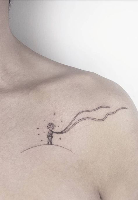 Little Prince Tattoo, Common Tattoos, Prince Tattoos, Minimal Tattoos, M Tattoos, Handpoke Tattoo, Modern Tattoos, Tattoo Life, Elegant Tattoos