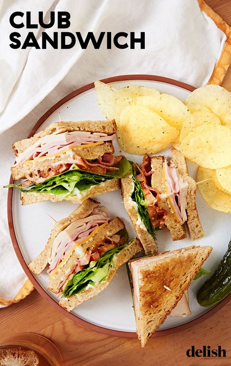 The club sandwich is the best sandwich of all time. #easy #recipe #classic #turkey Club Melt Sandwich, Unique Sandwiches, Club Sandwiches, Club Sandwich Recipes, Classic Turkey, Turkey Club, Turkey Wraps, Easy Sandwich Recipes, Gourmet Sandwiches